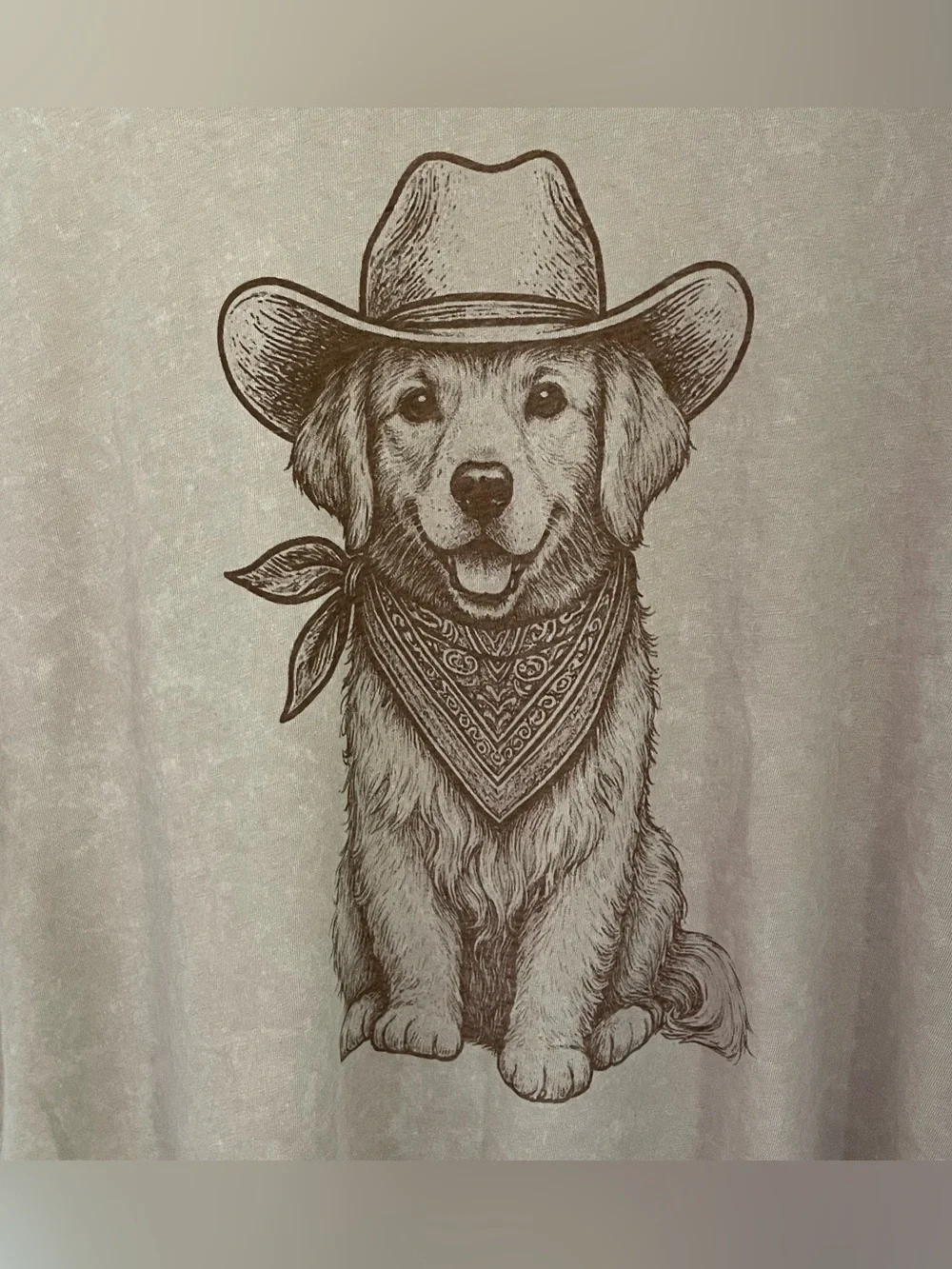 New Beach Bum Original Womens M T-Shirt Puppy Cowboy Hat Cropped Tee Distressed